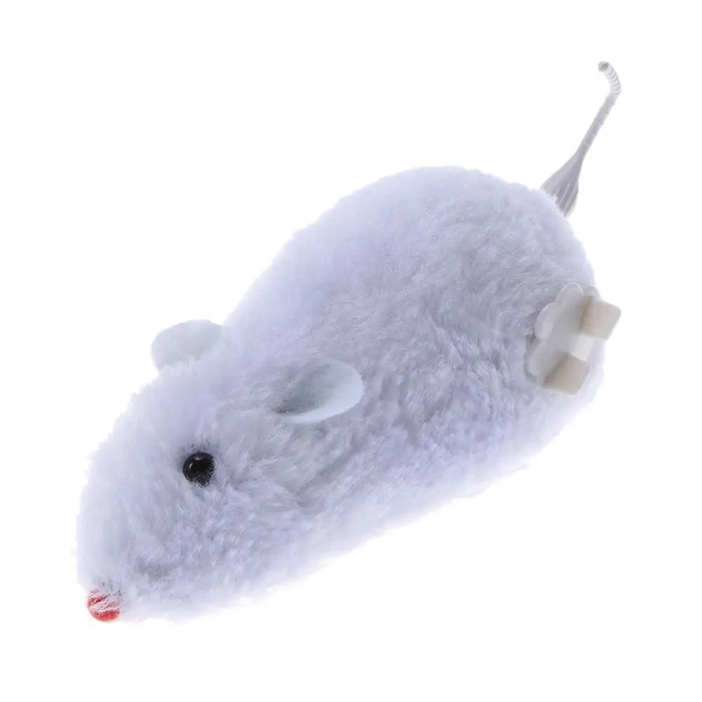 Creative Funny Clockwork Spring Power Plush Mouse Plaything for Cats