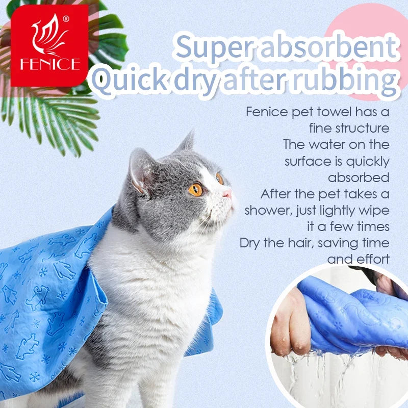 Fenice Pet Bath Towel Soft Lint-free Dogs - MyPetDollar.com
