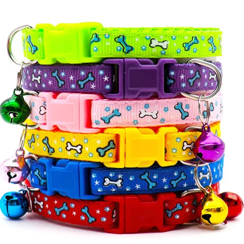 100Pcs Dog Collar With Bells Adjustable - MyPetDollar.com
