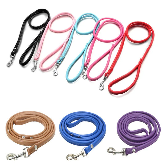 PU Leather Dog Leash Chain Leads Rope Pet - MyPetDollar.com
