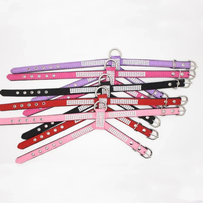 Rhinestone Pet Dog Harness Leash Set for - MyPetDollar.com