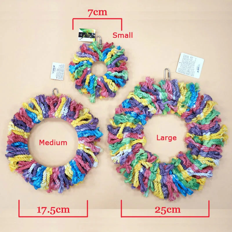 CAITEC Bird Chew Toys Cotton Snuggle Ring - MyPetDollar.com