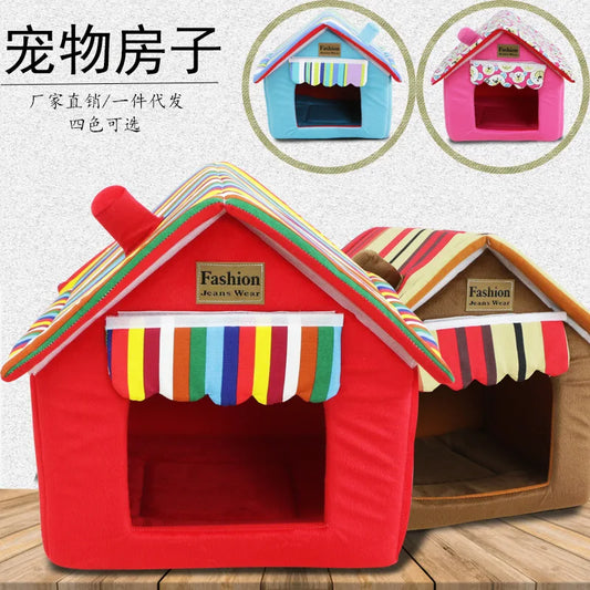Dog House Cat Bed Pet Kennel Cute Puppy Mat - MyPetDollar.com