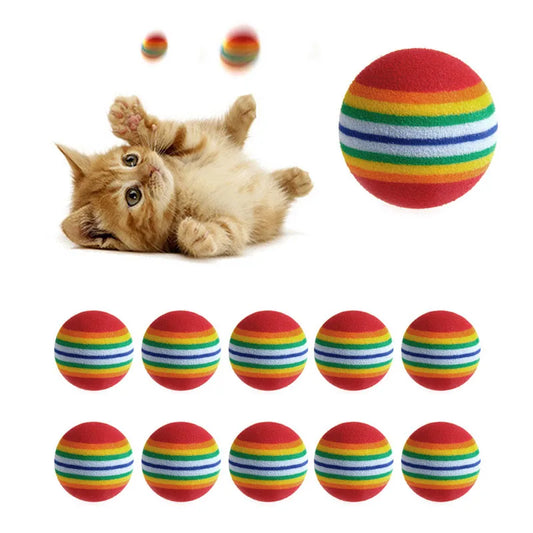 10Pcs Colorful Cat Toy Ball Interactive Cat - MyPetDollar.com