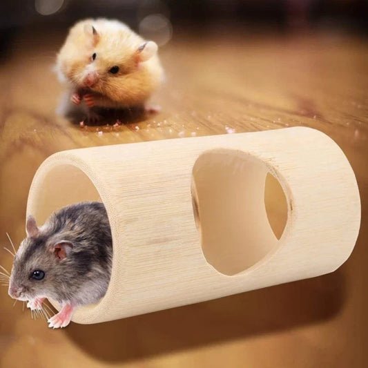 Hamster Wood Tunnel Hollow Bamboo Chew Toys - MyPetDollar.com