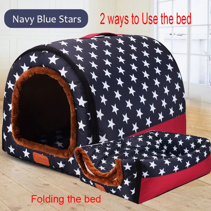 New Warm Dog House Comfortable Print Stars - MyPetDollar.com