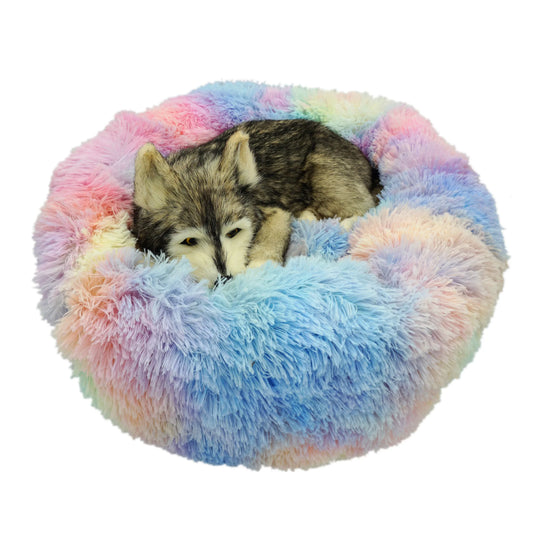 Calming Dog Bed Sofa Round Plush Mat For - MyPetDollar.com