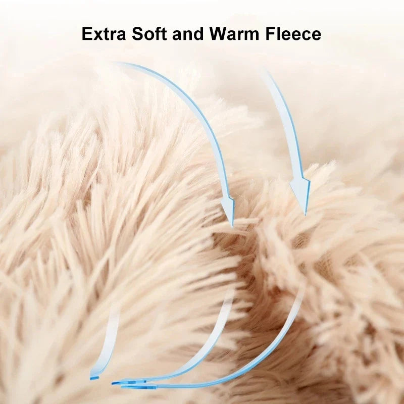 Fluffy Long Plush Pets Bed Blankets Pet - MyPetDollar.com