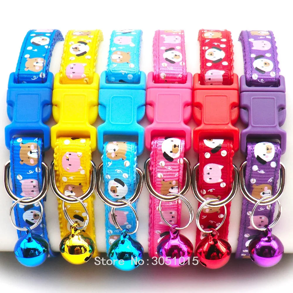 100Pcs Dog Collar With Bells Adjustable - MyPetDollar.com