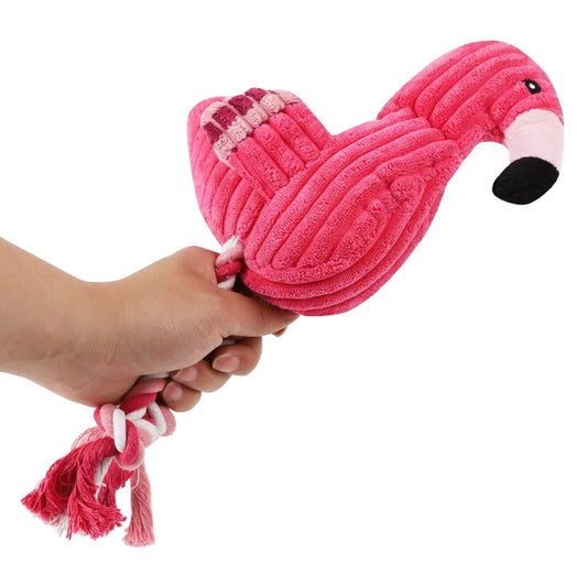 Plush Flamingo Pet Squeaky Toys for Small - MyPetDollar.com