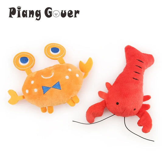 2PCS Lobster Plush Squeaky Dog Toy Cartoon - MyPetDollar.com