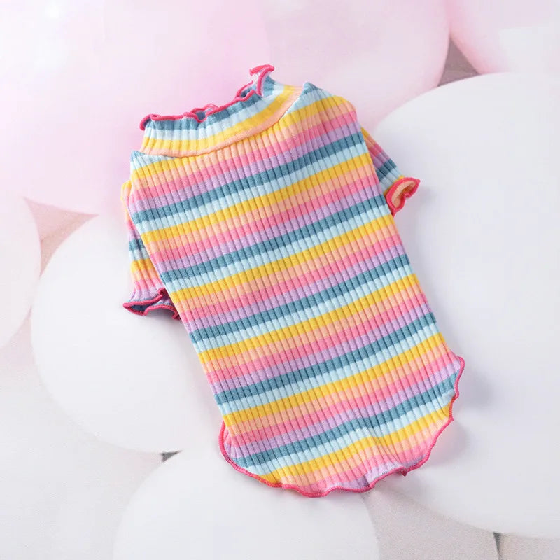 Colorful Stripe Sphynx Cat Vest Shirt for - MyPetDollar.com