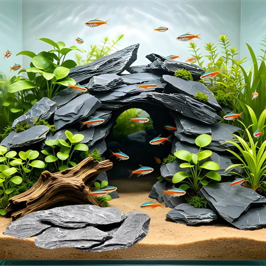 600g Slate Rock Aquarium Decor Stones for - MyPetDollar.com