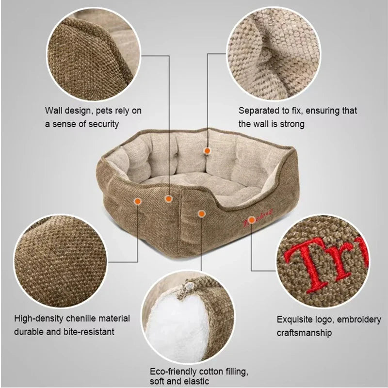 Truelove Washable Plush Dog Bed Round Pet - MyPetDollar.com