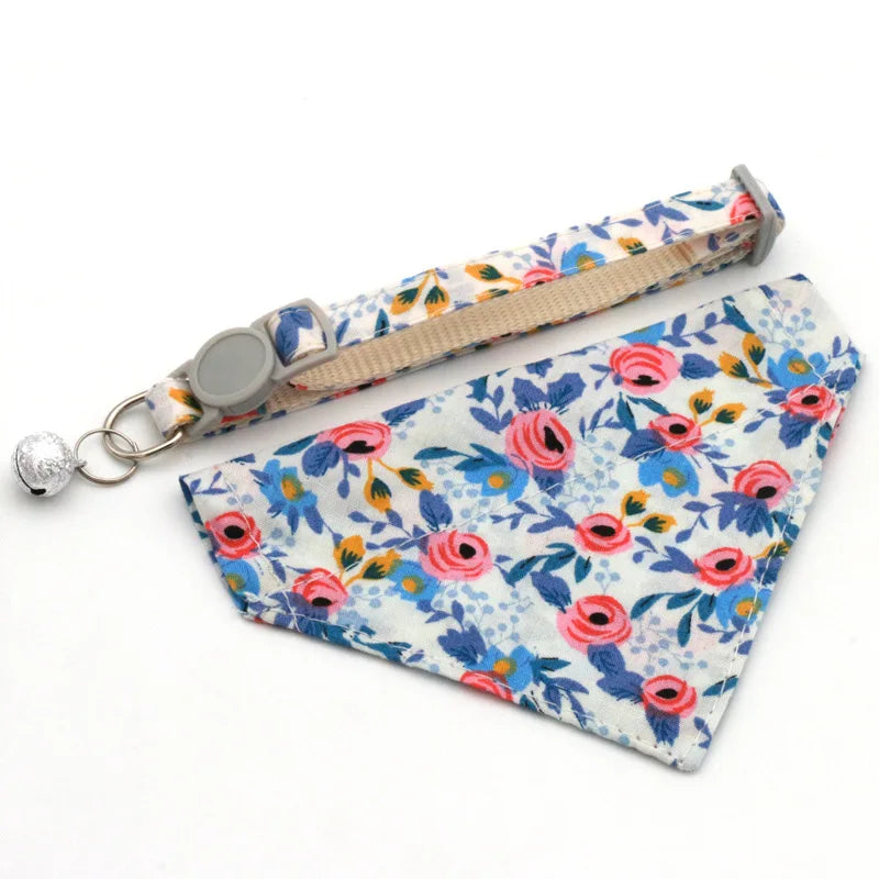 Adjustable Little Daisy Dog Neck Scarf Puppy Breakaway Cat – 8 Colors