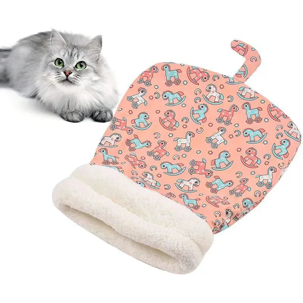 Cat Sleeping Pouch Soft Cuddly Fluffy Feel Thickened Pet Pocket – Cat Supplies