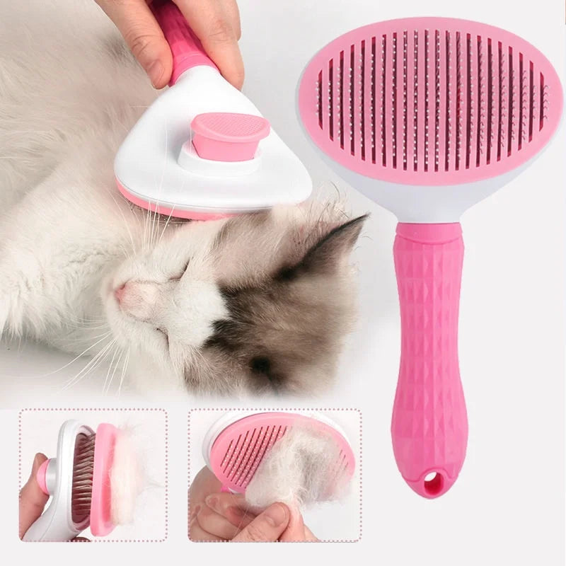 Self‑Cleaning Pet Grooming Brush for Cats & - MyPetDollar.com