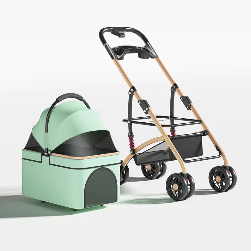 Pet Outdoor Small Stroller Detachable Dog – 3 Colors