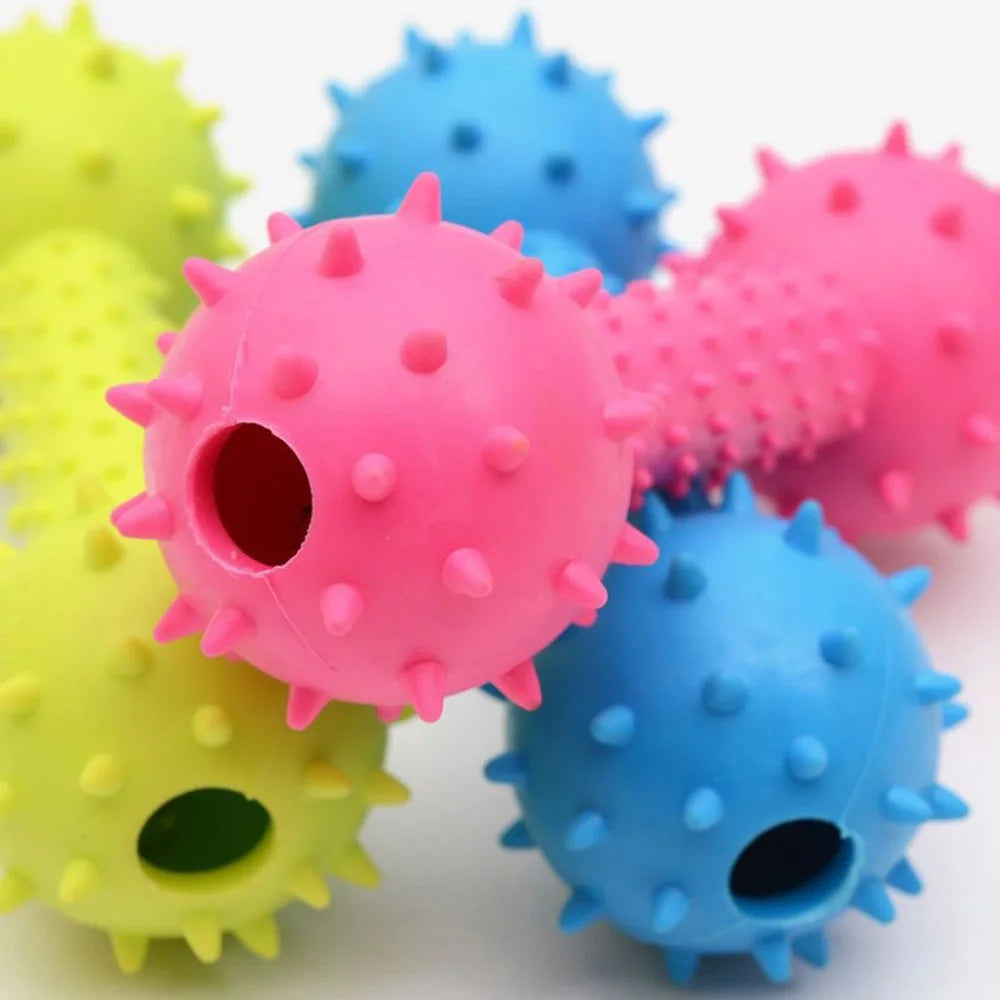 Puppy Squeaky Toy Barbell, Teeth Cleaning - MyPetDollar.com
