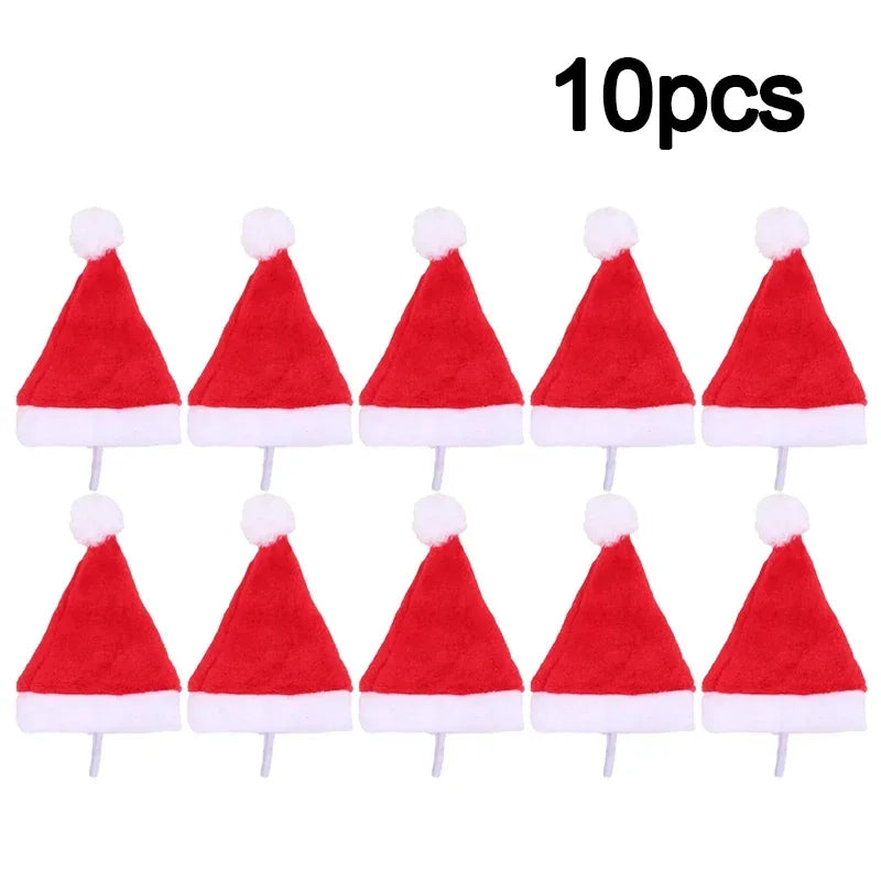 Christmas Pet Santa Hat Red Plush Soft Holiday Cap