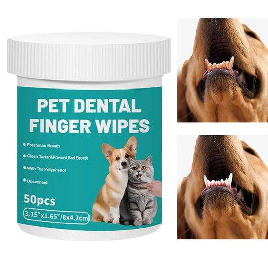 50pcs/pack Pet Teeth Cleaning Wipes Dental - MyPetDollar.com