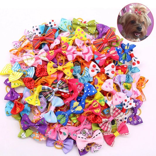 10/20/50Pcs Dog Grooming Hair Bows Dog Bows - MyPetDollar.com