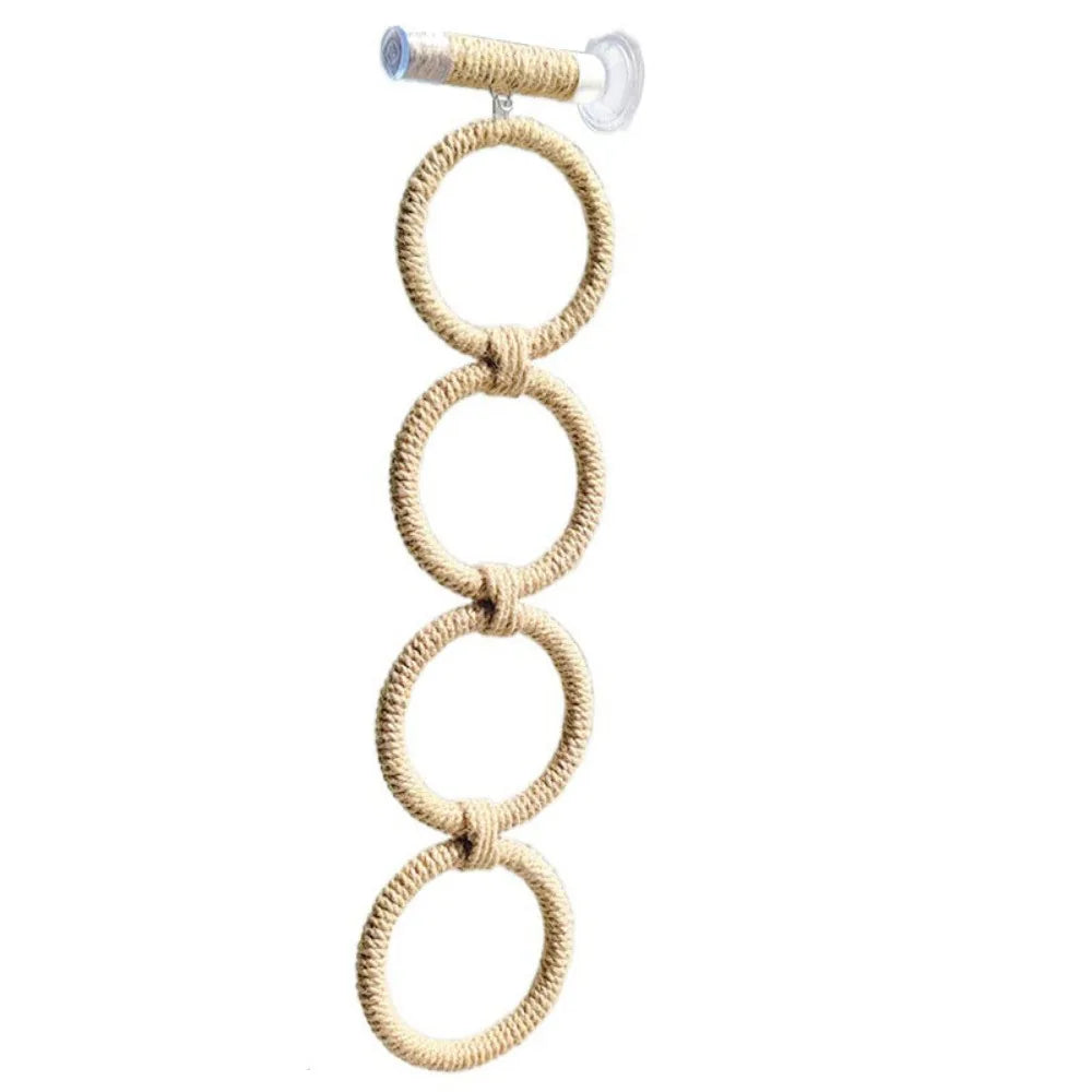 Suction Cup Bird Toy Swing Set Linen Rope - MyPetDollar.com