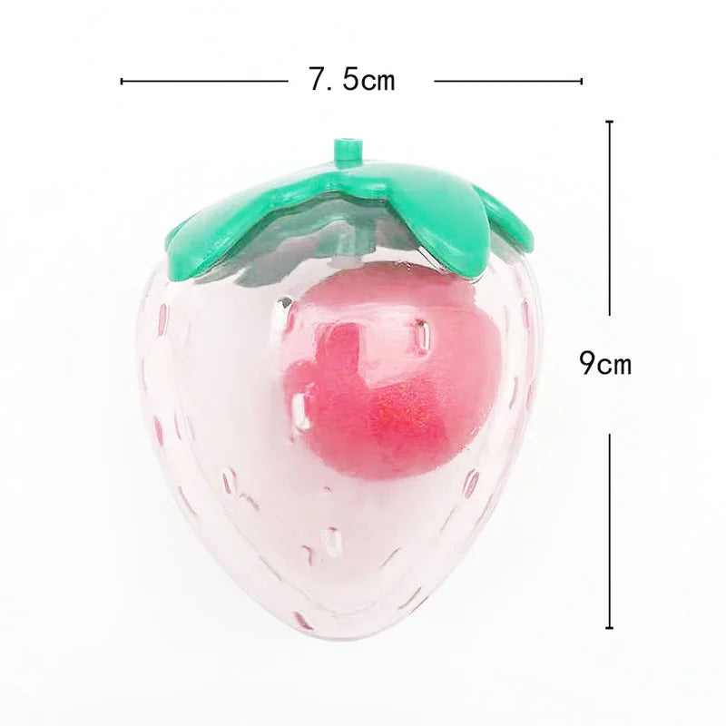 Cute Rubber Strawberry Plaything That Makes Squeaking Sounds When for Dogs