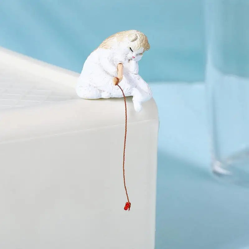 1 Fish Tank Fishing Cat Hanging Mini Creative Landscape – 6 Colors