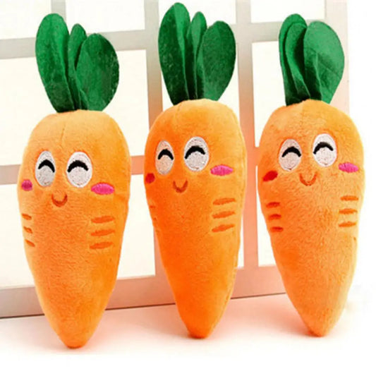 Carrot Shape Pet Squeaker Toy Doll - MyPetDollar.com