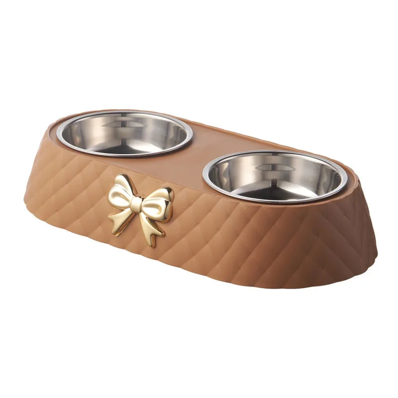 Pet Supplies Bow-tie Bowknot Cats Food Bowl