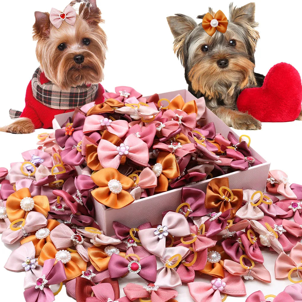 10/20PCS Puppy Bows Pearl Bows For Small - MyPetDollar.com