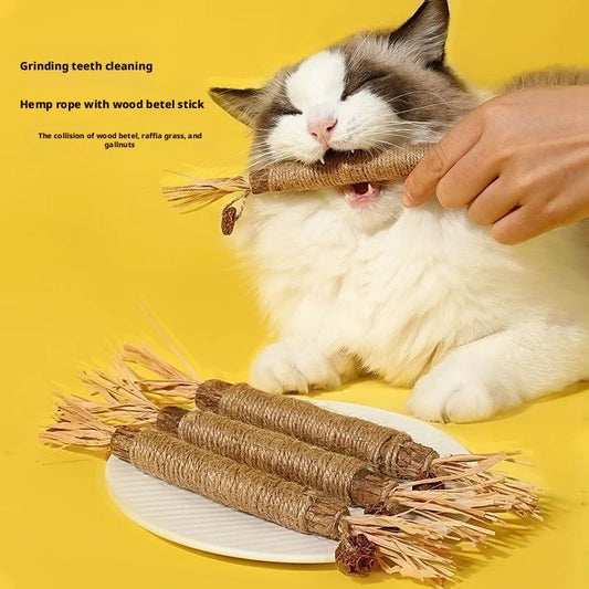 3Pcs Mutianliao Raffia Grass Teething Stick - MyPetDollar.com