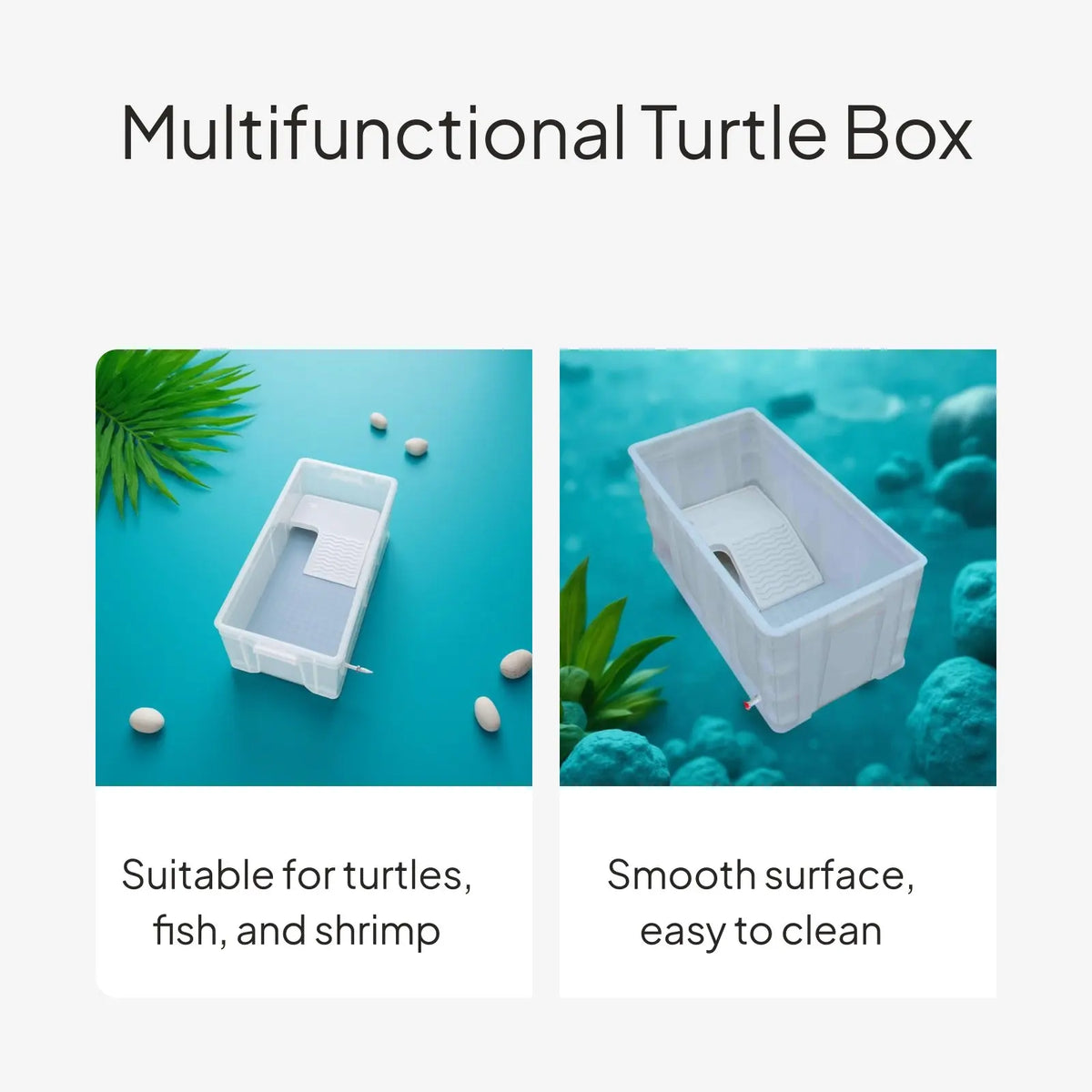 Rectangular Turtle Habitat With Drain Narrow - MyPetDollar.com