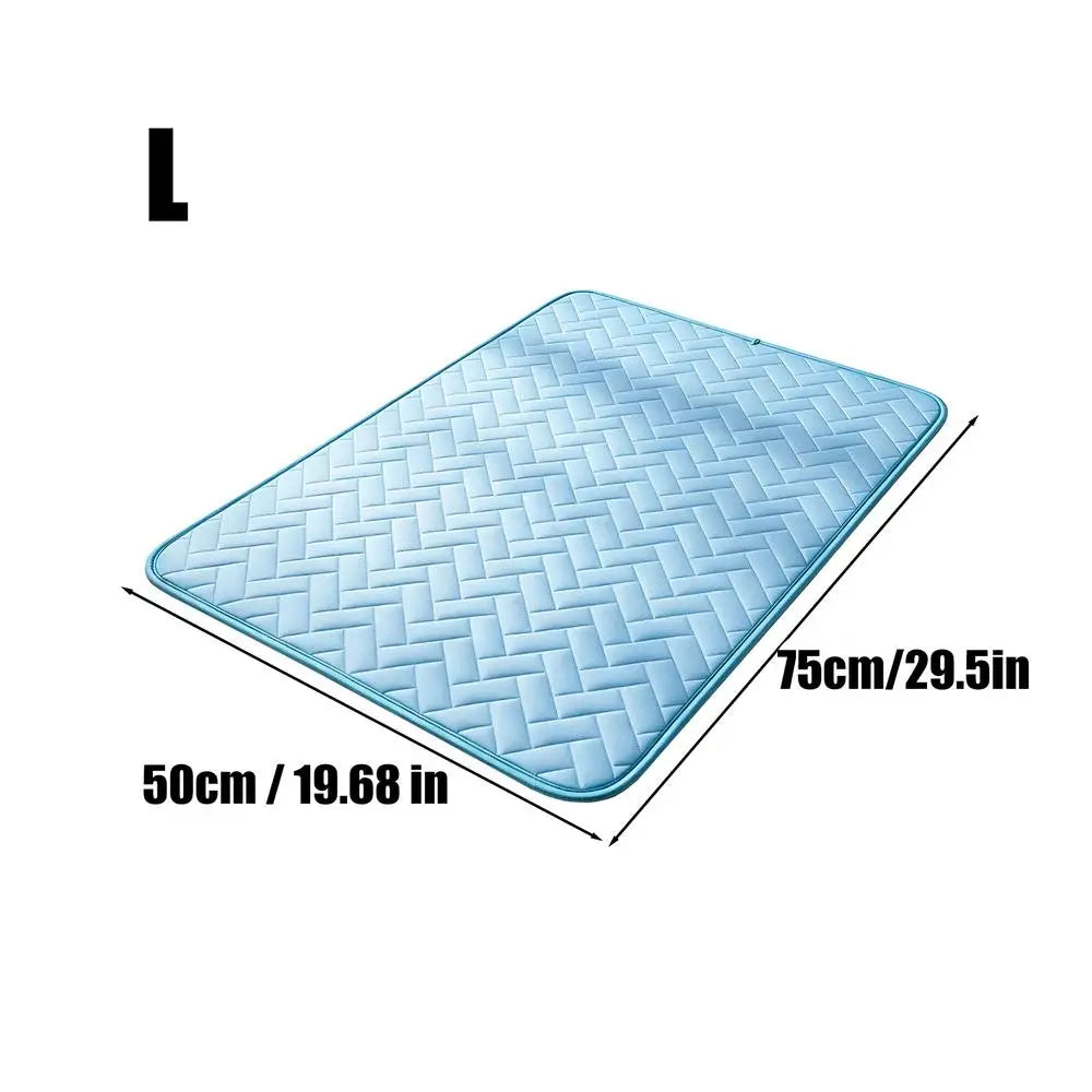 Foldable Pet Cooling Mat Ice Silk Cold Pad