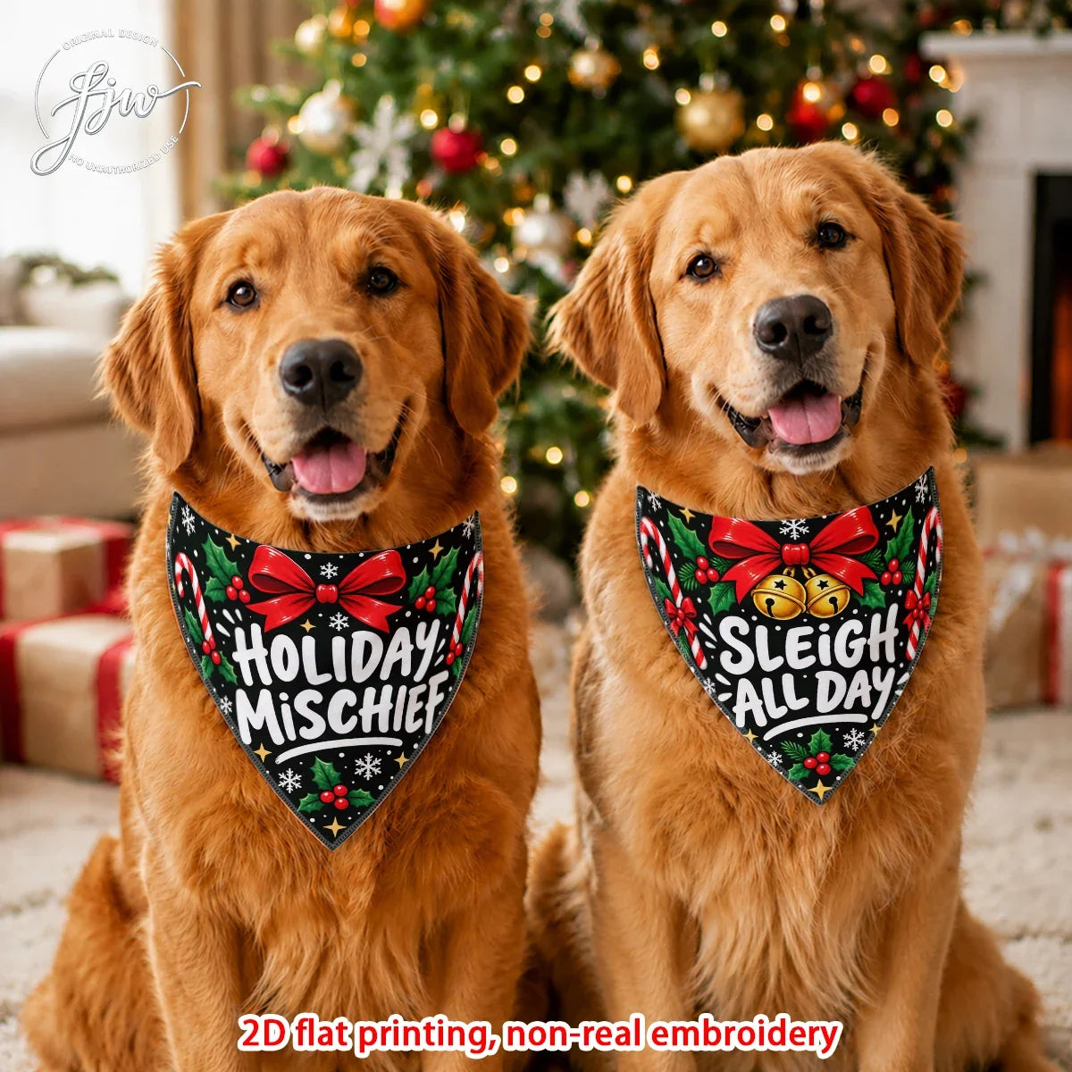 60cmx30cm Christmas Pet Bandanas – Dog Clothes & Costumes