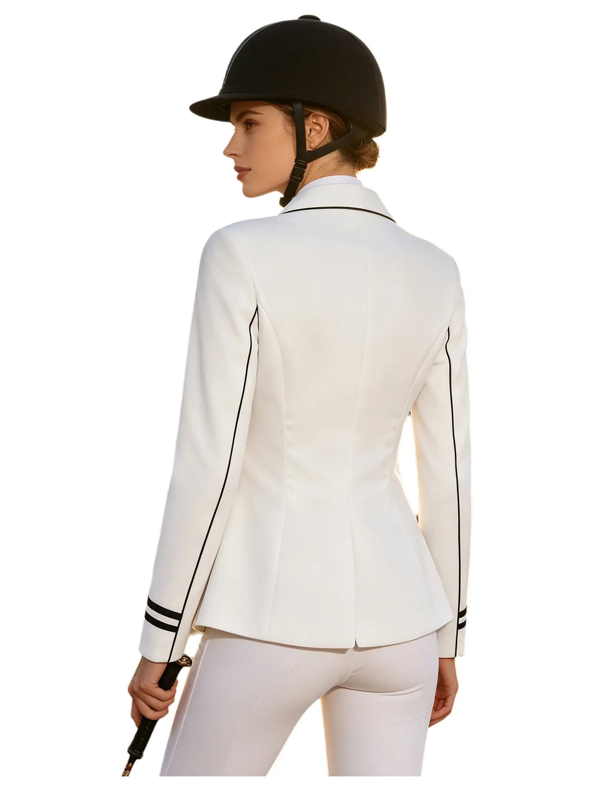 Women Contrast Trim Horse Riding Jacket - MyPetDollar.com