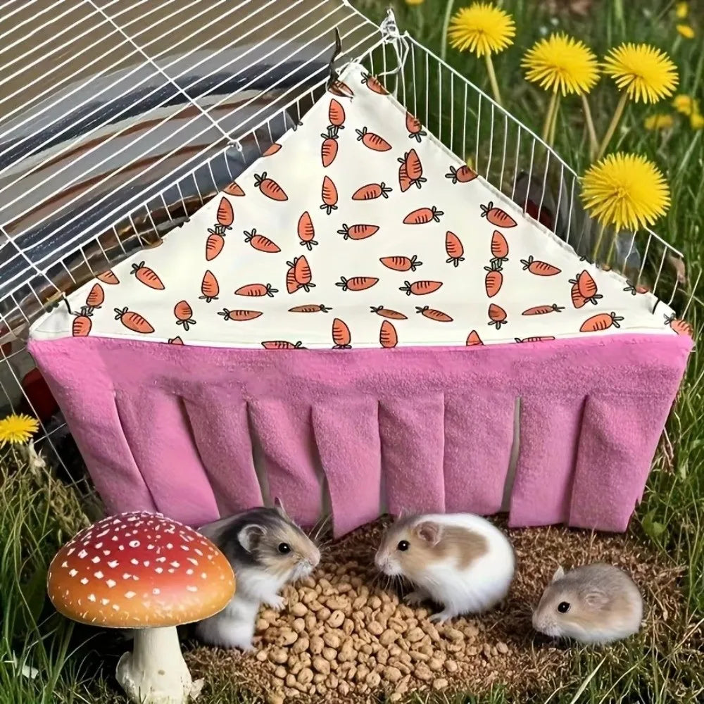 Cozy Washable Pet Hideaway Tent Carrot Pattern Hanging Nest – Small Pet Supplies