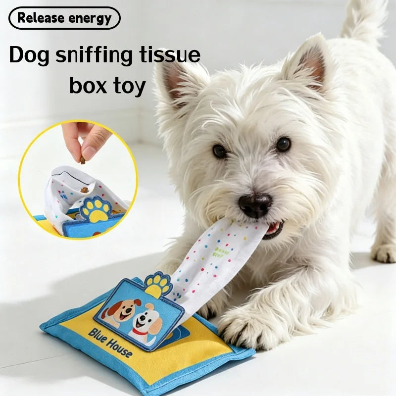 Durable Denim Tissue Box Dog Snuffle Toy - MyPetDollar.com