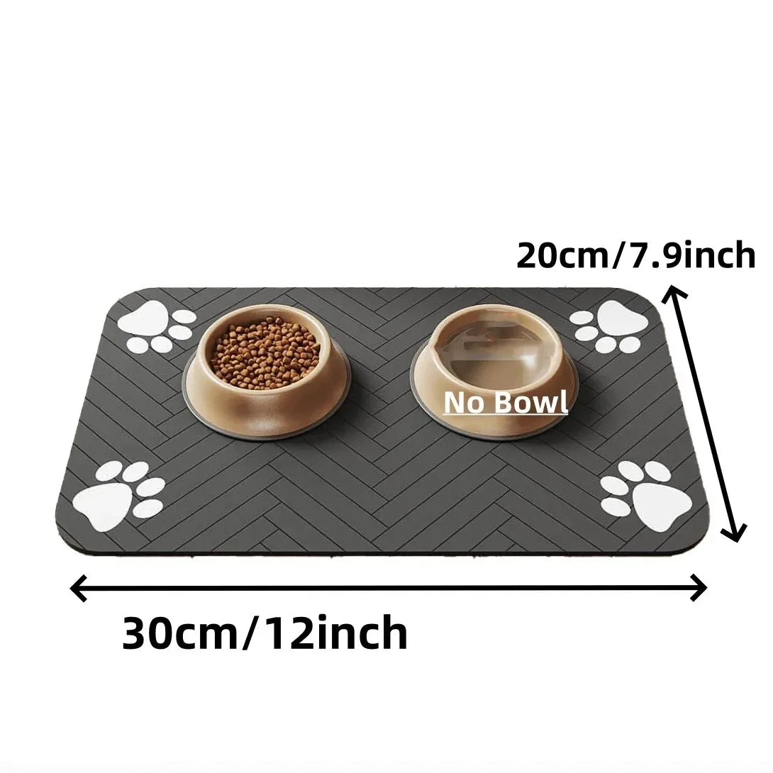 Pet Feeding Mat-absorbent Placemat Rubber Backing Quick Dry