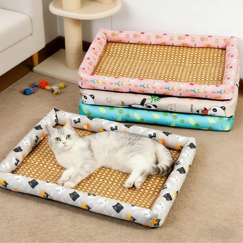 Summer Cooling Ice Nest Rattan Pet Bed Dog - MyPetDollar.com