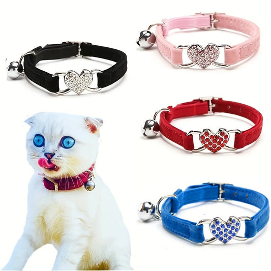 1PC Pet Collar With Bell Lovehearts Colorful - MyPetDollar.com