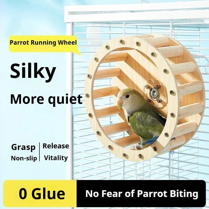 Interactive Self Entertainment Parrot Running Wheel Boredom for Birds