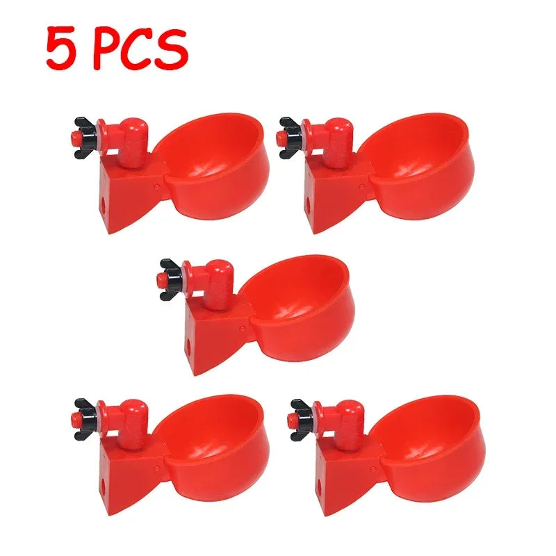 5- Chicken Duck Drinking Cup Automatic Drinker Food Feeder