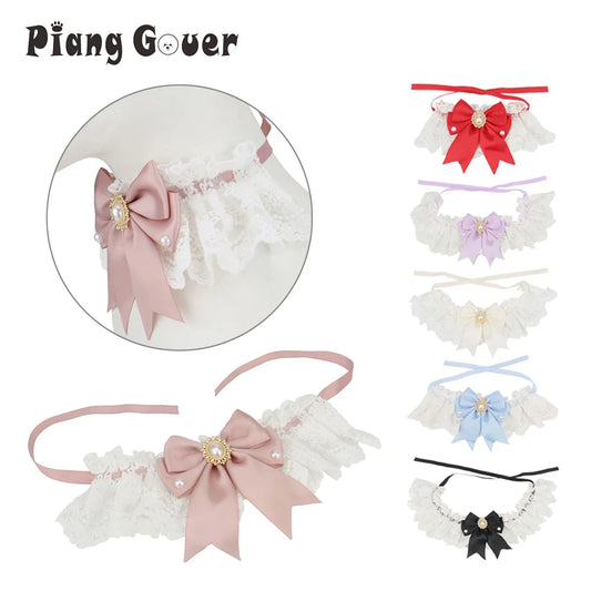 Lace Bow Pet Collar Princess Cat Necklace - MyPetDollar.com