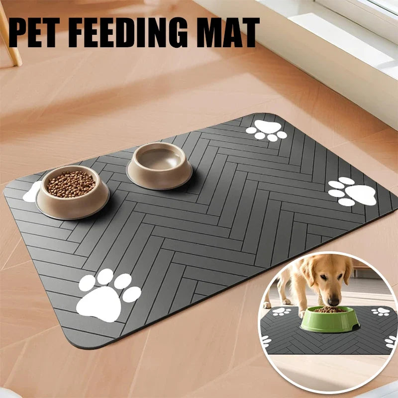 Rubber Pet Feeding Mat for Food and Water Bowl