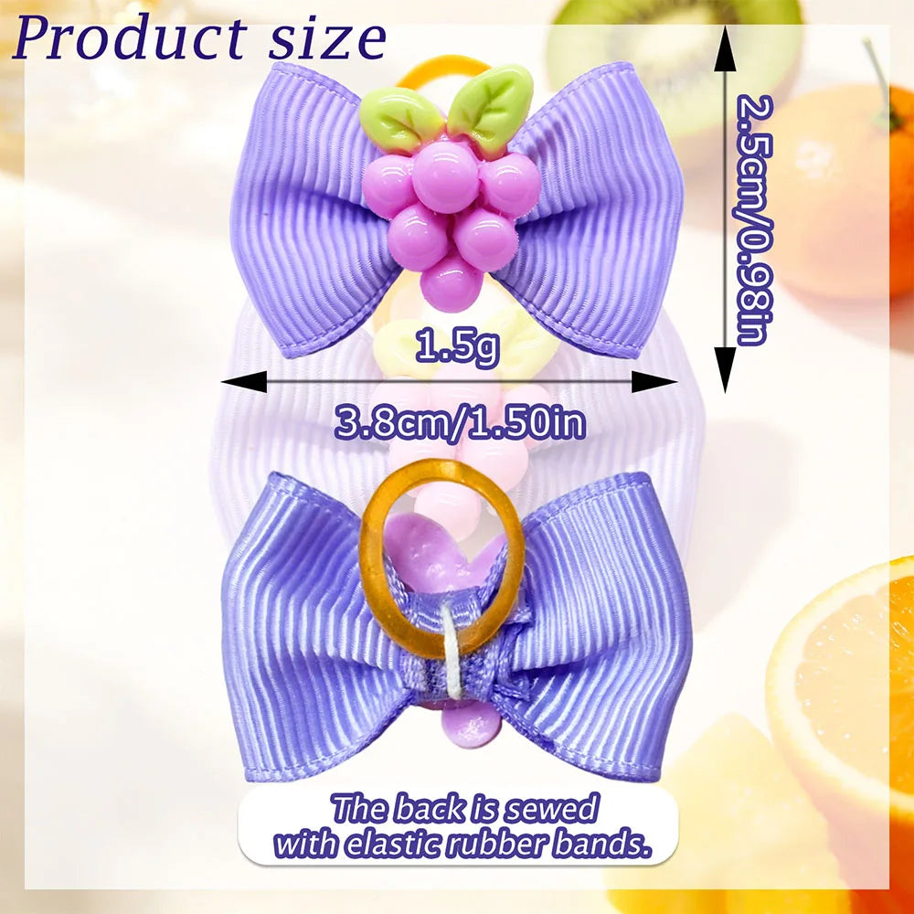 10/20/30PCS Fruit Theme Dog Bow Rubber Bands - MyPetDollar.com