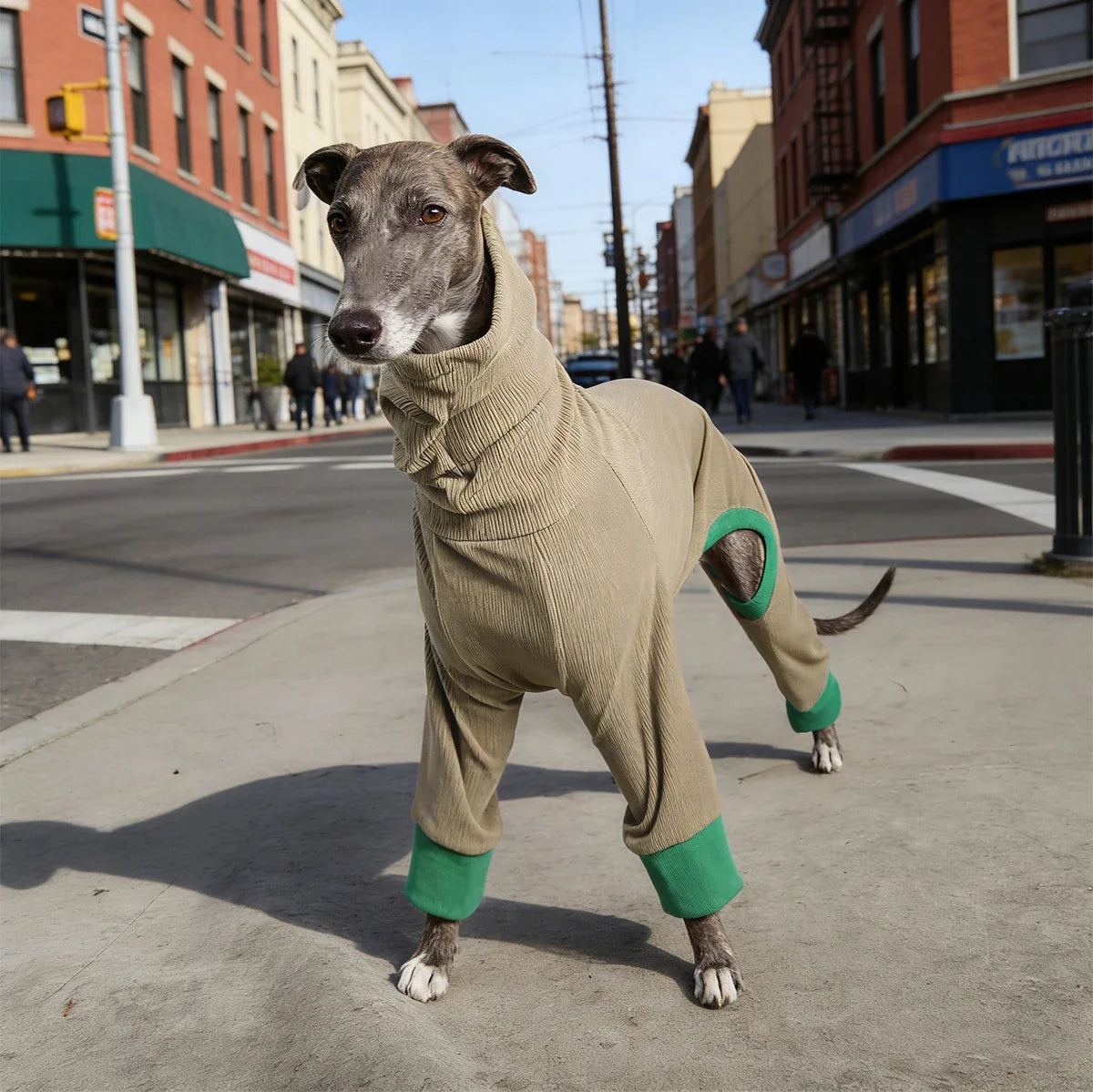 Turtleneck Dog Jumpsuit Soft Ribbed Knit Dog - MyPetDollar.com
