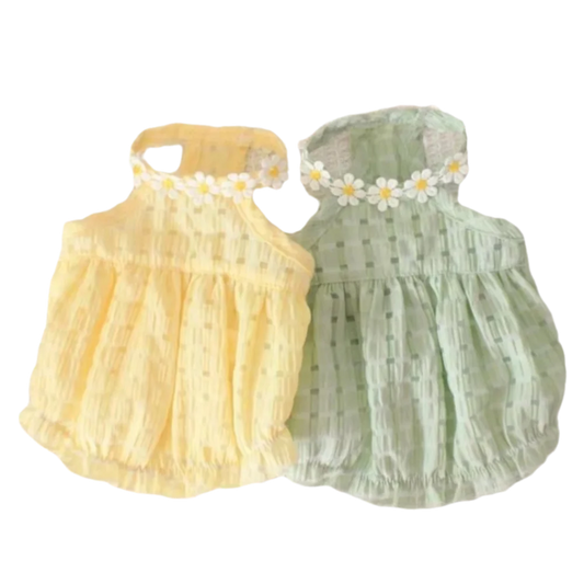 New Floral Style Collar Cat Dress Cute - MyPetDollar.com