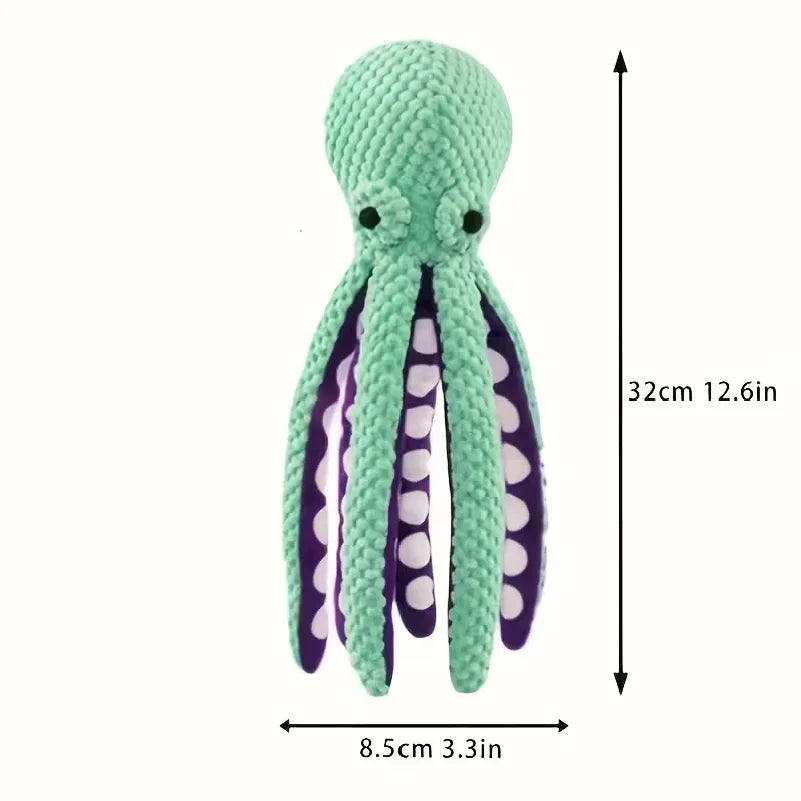 Pet plush octopus toy interactive sound - MyPetDollar.com
